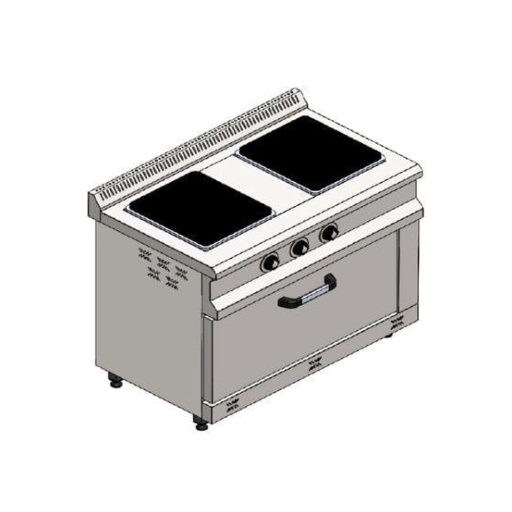 CSA İnox Karacasan Endüstriyel 2+1 Elektrikli 2 Li Kuzine Ocak